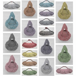 Checked Gingham Casserole Baking Pan or Pie Plate Cozy and Carrier (10 Colors Available)