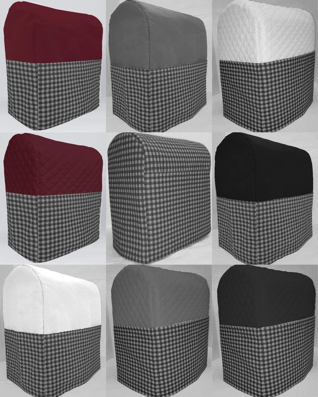 Black & Gray Buffalo Checked Cover Compatible With Kitchenaid Stand