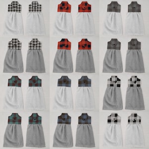 Buffalo Check Plaid Hanging Towels (Set of 2) (6 Colors Available)