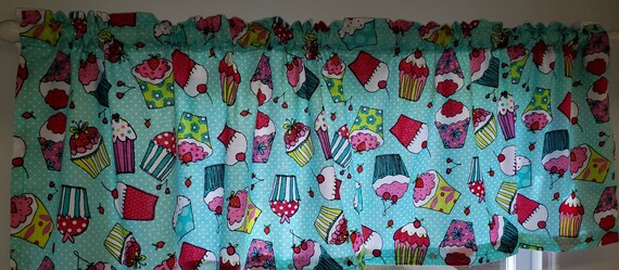 Teal Cupcake Curtains Etsy