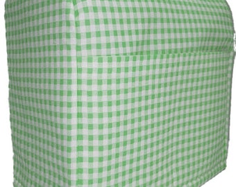 Green & White Checked Gingham Cover Compatible with Kitchenaid Stand Mixer (Sizing Chart Located in Item Details)