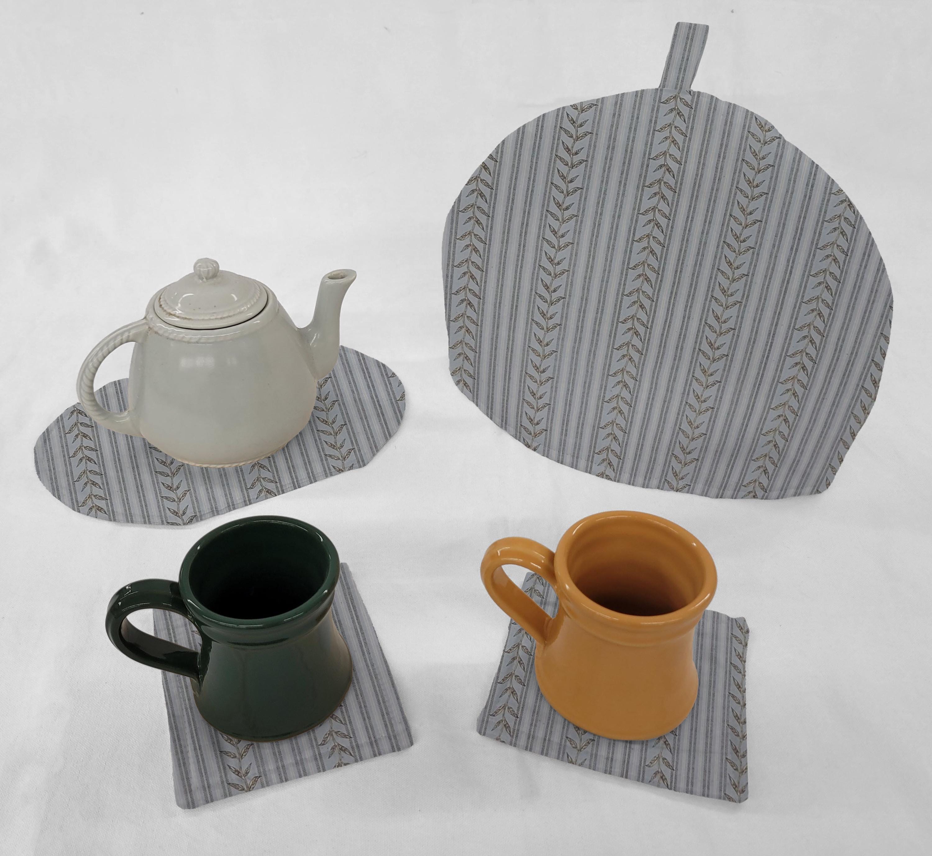 Striped Vines Tea Pot Cozy & Coaster Set - Etsy