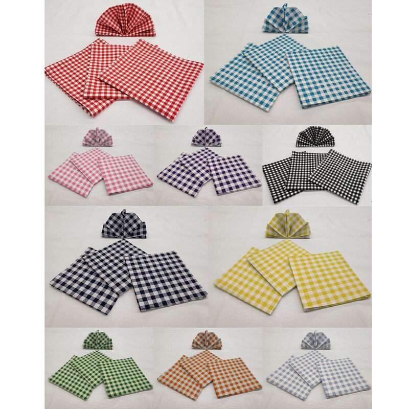 Cloth Napkins - Gingham Blue  Set of 2 main image 1