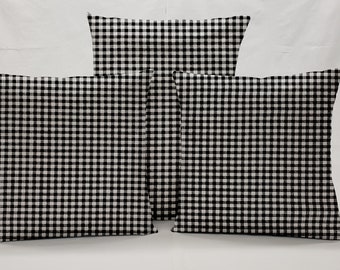 Black & White Checked Gingham Pillowcase / Pillow Cover (Many Sizes)