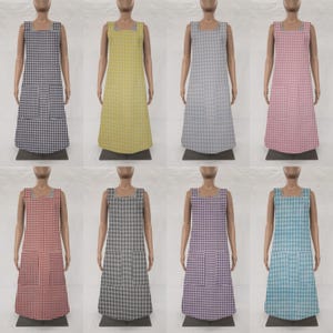 Checked Gingham Cross Back Apron