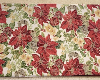 Christmas Poinsettia Cover & Protector for Flat Stove Top