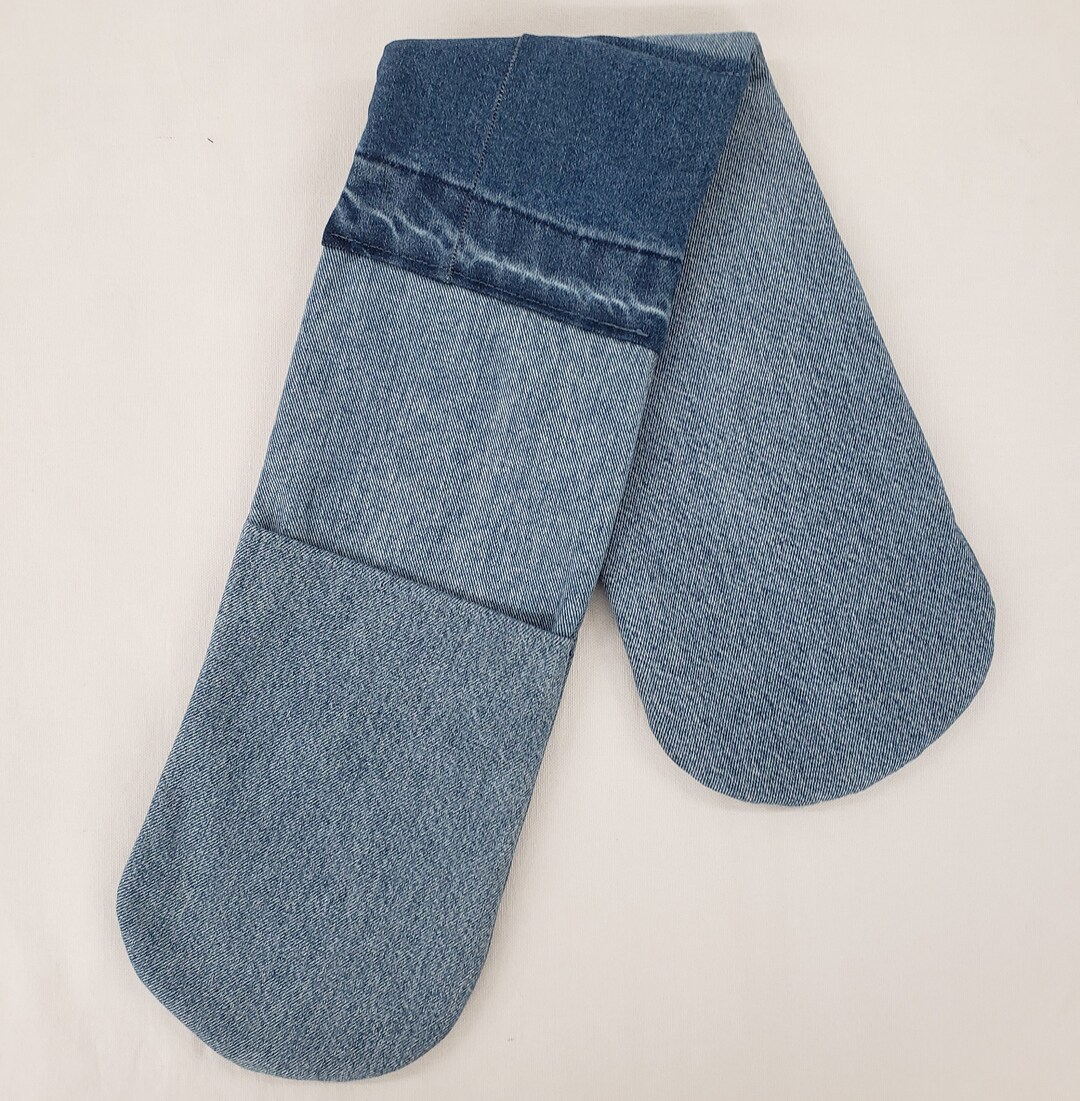 Upcycled Denim Double Oven Mitt Etsy