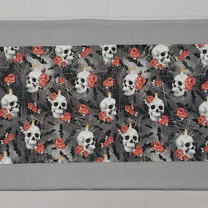 Skulls Webs & Roses Terrycloth Bathmat