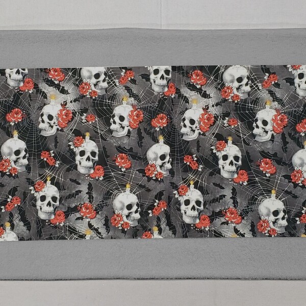 Skulls Webs & Roses Terrycloth Bathmat