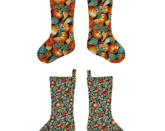 Pumpkins & Gourds Christmas Stockings (2 Patterns Available)