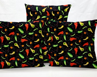 Hot Peppers Pillowcase / Pillow Cover (Many Sizes)