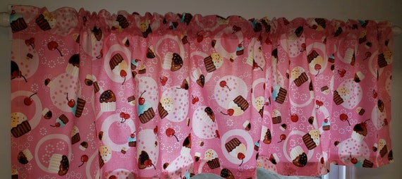 Pink Cupcake Curtains Etsy