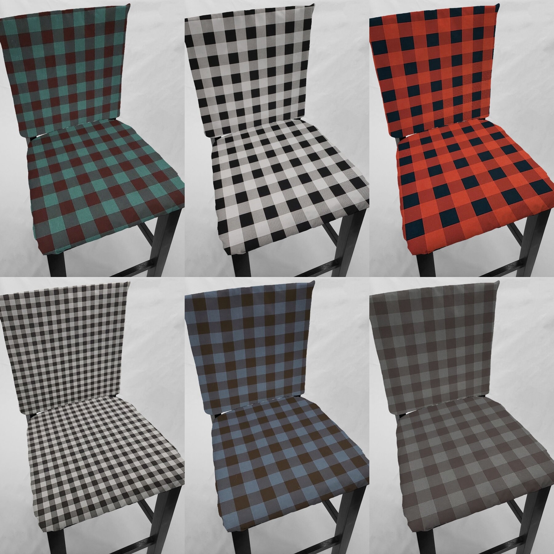 Buffalo Check Plaid Dining Room Chair Back Covers or Seat Covers Etsy
