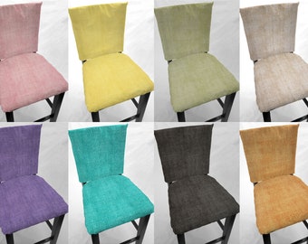 Faux Burlap Dining Room Chair Back Covers or Seat Covers