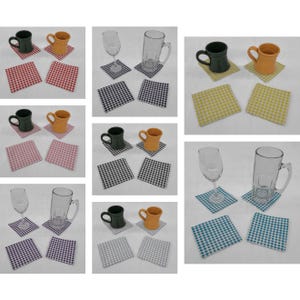 Checked Gingham Cloth Coasters
