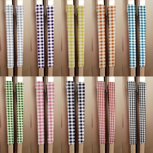 Checked Gingham Refrigerator Oven Dishwasher Handle Covers (10 Colors Available)