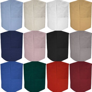 May include: Twelve different colored fabric squares with a single pocket on each. The squares are arranged in four rows of three.