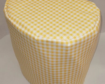 Yellow & White Checked Gingham Cover Compatible with Ninja Creami Ice Cream Maker