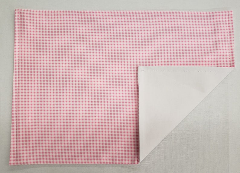 Pink & White Checked Gingham Table Runner Etsy