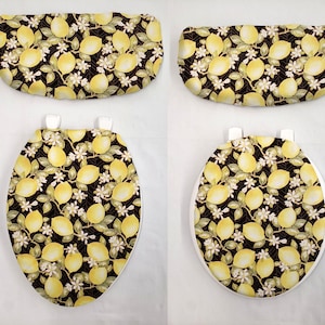 Lemon Blossoms Toilet Seat Lid and Tank Cover Set