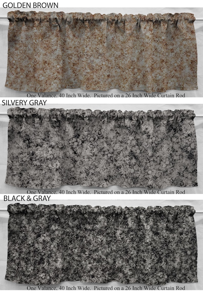 Floral Garden Valances, Curtains or Swags (3 Colors Available) - Etsy