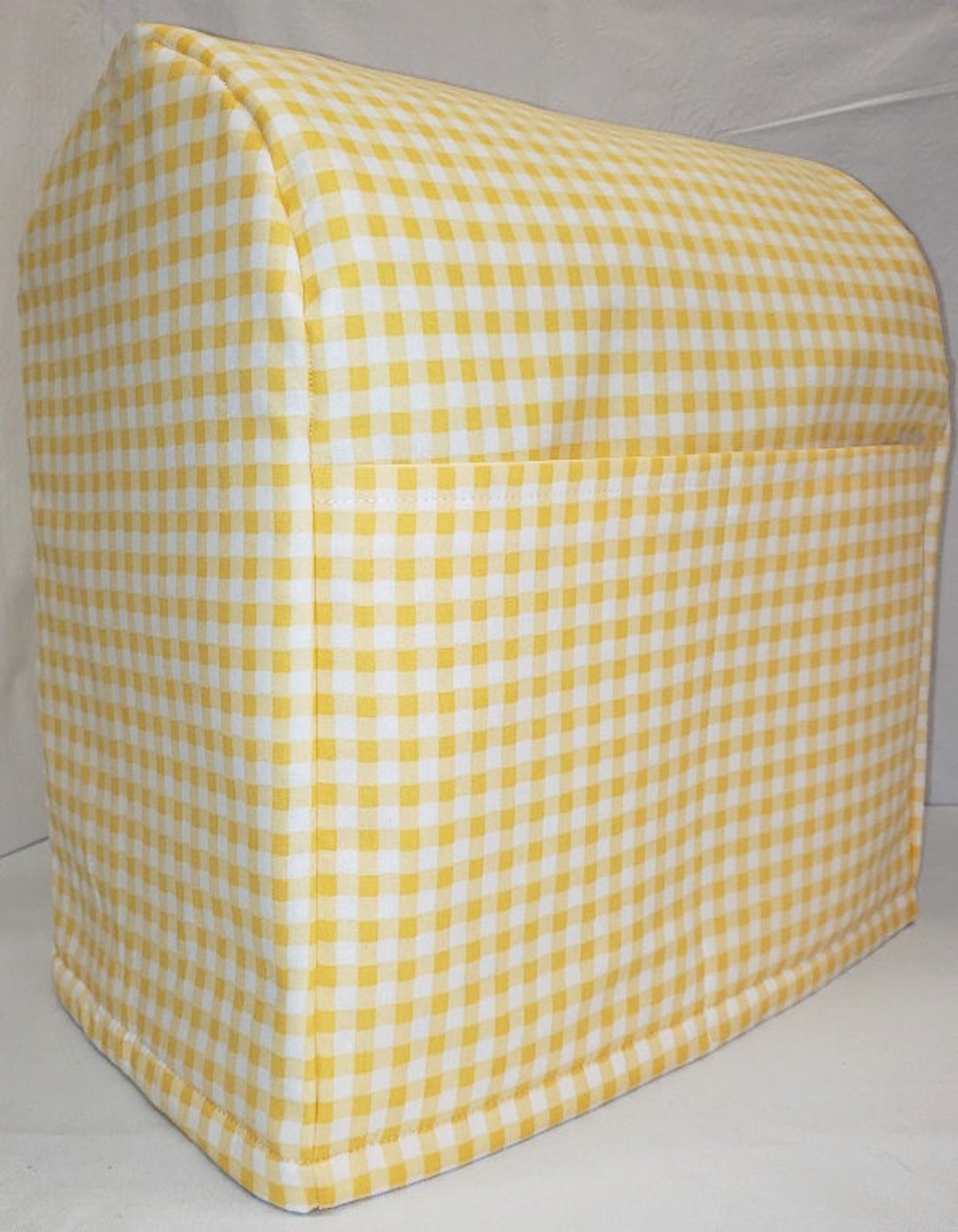 Yellow & White Checked Gingham Cover Compatible With Kitchenaid Stand
