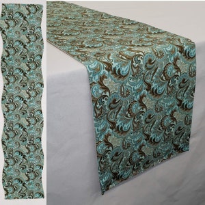 Brown & Teal Paisley Table Runner