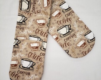 Coffee Beans Quilted Double Oven Mitt