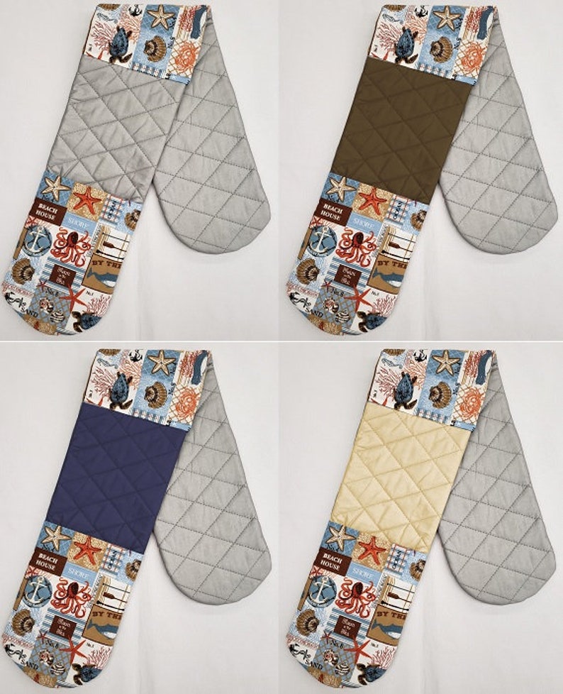 Beach House Double Oven Mitt Etsy