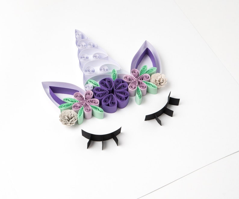 cute unicorn wall art quilling unique nursery art baby girl etsy