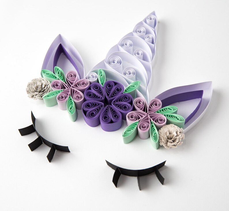 cute unicorn wall art quilling unique nursery art baby girl etsy