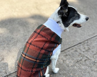 Gramps Dog Turtleneck / Pyjamas For Dogs / Tartan Dog Jacket / Plaid Dog Coat