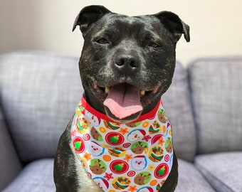 Run Rudolph Run Dog Bandana / Christmas Dog Bandana / Santa Dog Bandana