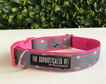 The Cupid Dog Collar / Pink Dog Collar / Dog Collar With Arrows