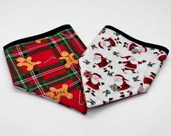 Gingerbread Christmas Dog Bandana / Santa Dog Bandana / Tartan Dog Bandana
