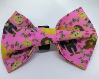 Beauty And The Beast Dog Bow Tie / Pink Dog Bow Ties / Dog Bowtie