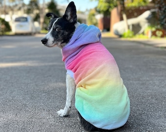 The Hipster Dog Hoodie / Pastel Rainbow Dog hoodie / Hoodies For Dogs