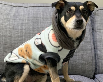 Sushi Train Dog Hoodie / Dog Hoodies For Dogs / Fleece Dog Hoodies