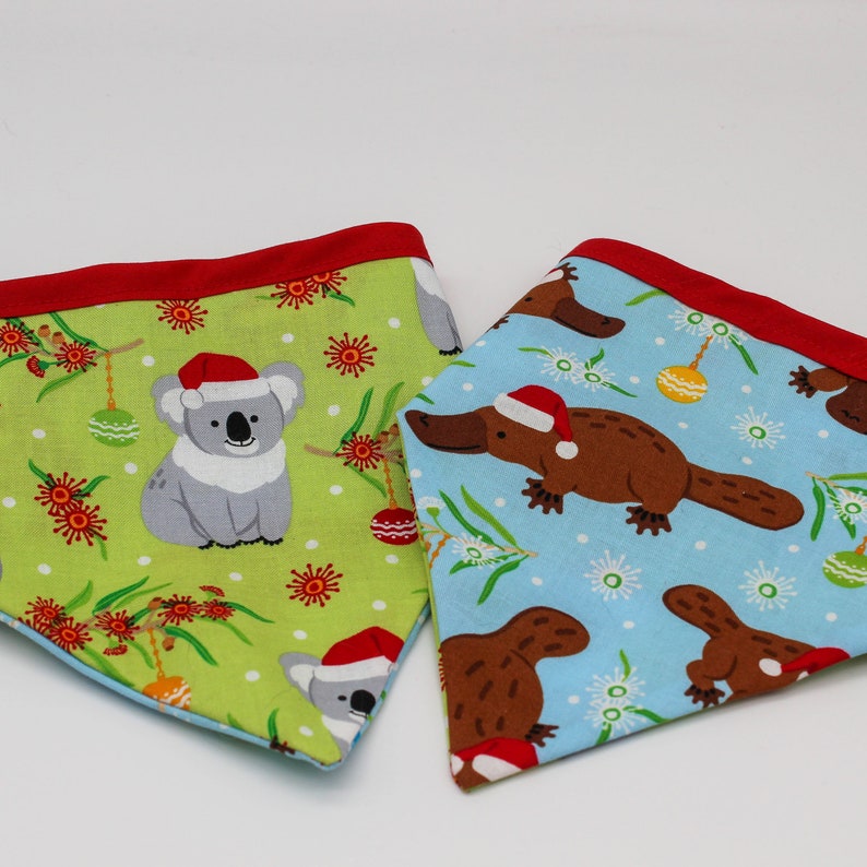 Aussie Christmas Platypus Dog Bandana / Christmas Koala Dog Bandanas image 2