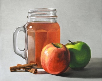 Apple Cider | Autumn Fall Oil Painting Signed Fine Art Print | Direct from Artist