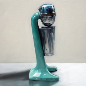 Vintage Milkshake Mixer | Kitchen Food Oil Painting Signed Fine Art Print | Direct from Artist