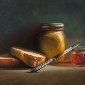 Pre-PB&J | Peanut Butter and Jelly Sandwich Kitchen Food Oil Painting Signed Fine Art Print | Direct from Artist