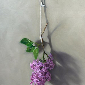 Hanging Lilac Blossoms Floral Flower Oil Painting Signed Fine Art Print Direct from Artist image 6
