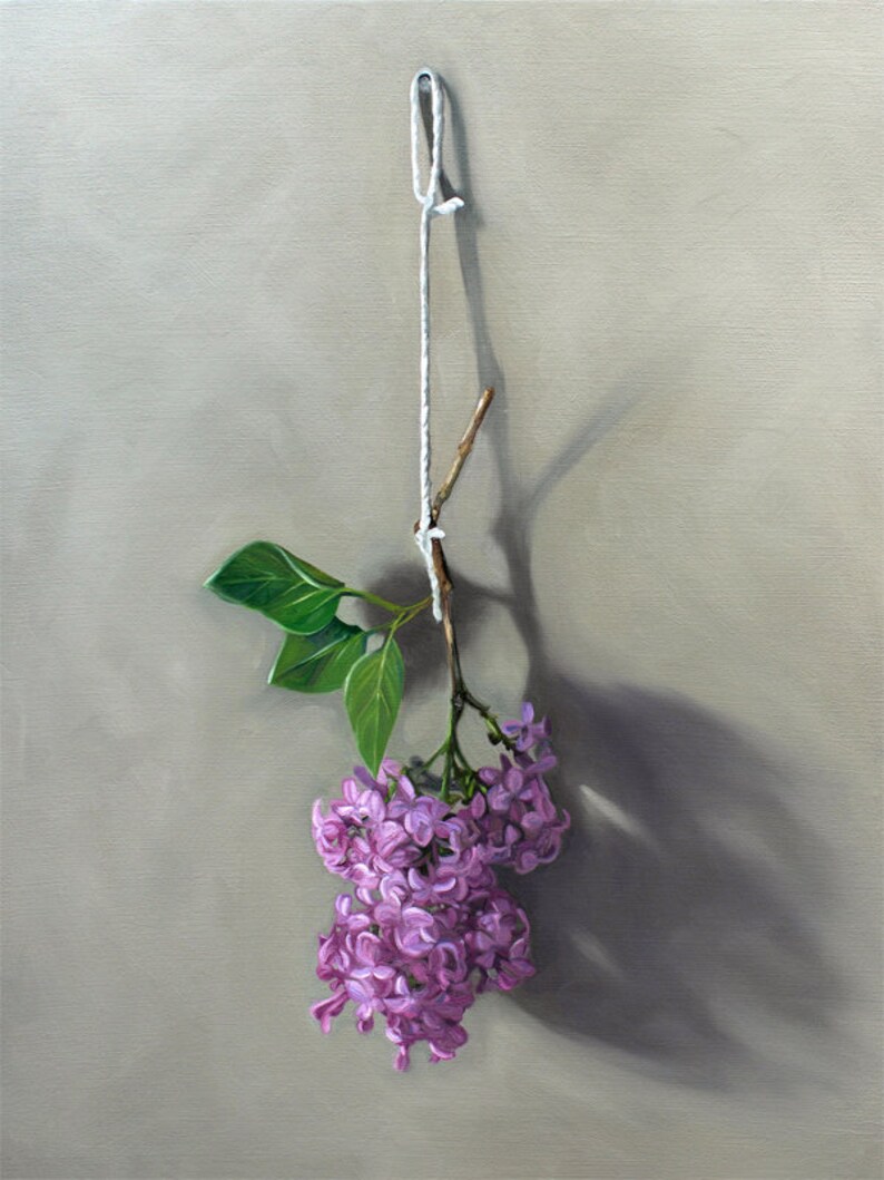 Hanging Lilac Blossoms Floral Flower Oil Painting Signed Fine Art Print Direct from Artist image 6