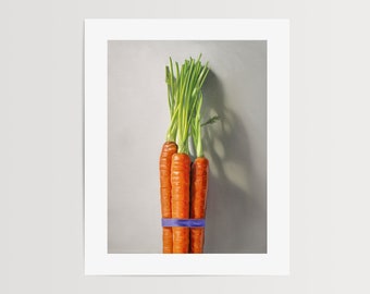 Carrot Bunch | Kitchen Food Oil Painting Signed Fine Art Print | Direct from Artist