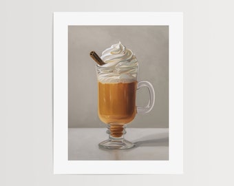 Pumpkin Spice Latte | Kitchen Oil Painting Signed Fine Art Print | Direct from Artist