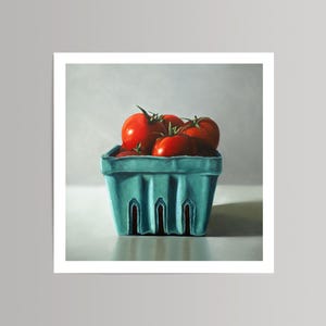 Tomato Giclée Unframed Print: Rustic Still Life, Artist-Signed Archival Paper Kitchen Wall Decor