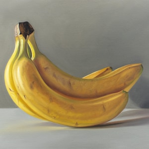 Banana Still Life: Kitchen Fruit Oil Painting Art Print
