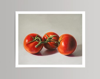 Tomato Art Unframed Print – Hand-Signed Giclée Kitchen Wall Decor