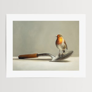 Gardener's Companion Bird Oil Painting Signed Fine Art Print Direct from Artist image 3